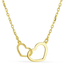 hjärta halsband i förgyllt silver