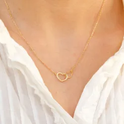 hjärta halsband i förgyllt silver