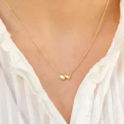hjärta halsband i förgyllt silver
