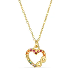 hjärta halsband i förgyllt silver