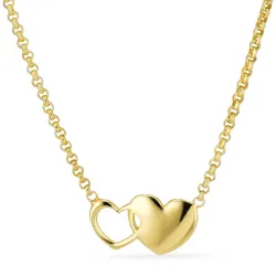 hjärta halsband i förgyllt silver