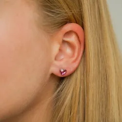 hjärta lila örhängen i silver - Little Ones