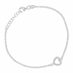 hjärta armband i silver med hjärthängen i silver