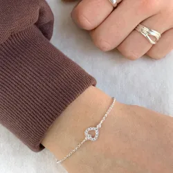 hjärta armband i silver med hjärthängen i silver