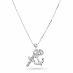 tro-hopp-kärlek halsband i silver med hängen i silver