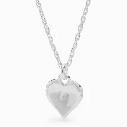 Lille hjärta halskedja med berlocker i silver med hängen i silver