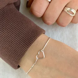 hjärta armband i silver