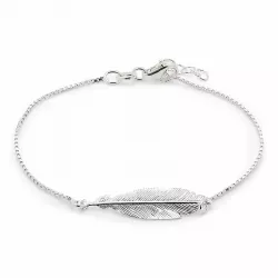 Enkel fjädrar armband i silver