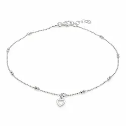 Enkel hjärta fotlänk  i silver