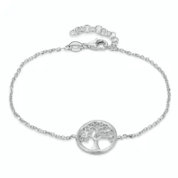 livets träd armband i rhodinerat silver med hängen i rhodinerat silver