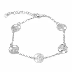 livets träd armband i rhodinerat silver med hängen i rhodinerat silver