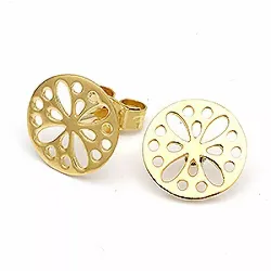 runda örhängestift i förgyllt silver