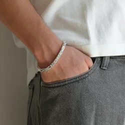 kungalänk armband i silver 17 cm x 5,6 mm
