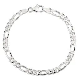 figaroarmband i silver 18,5 cm x 10,8 mm