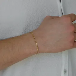 figaroarmband i förgyllt silver 21 cm x 2,8 mm