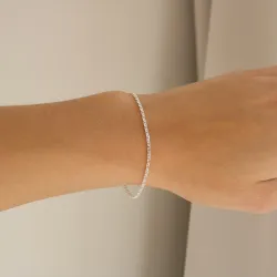 BNH Anker facet armband i silver 18,5 cm x 1,6 mm