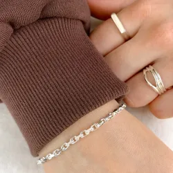 Bnh anker facet armband i silver 21 cm x 3,0 mm