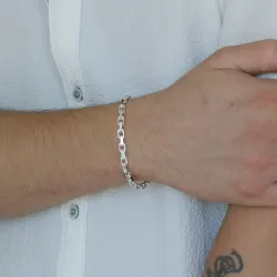 Bnh anker facet armband i silver 18,5 cm x 4,5 mm