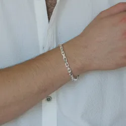 BNH Anker facet armband i silver 18,5 cm x 5,3 mm