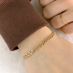 BNH bismark armband i 8 karat guld 18,5 cm x 4,5 mm