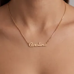 Namnhalsband med hänge i förgyllt silver - My Letter