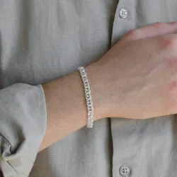 BNH bismark armband i silver 18,5 cm x 6,5 mm