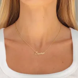 Namnhalsband med hänge i 9 karat guld - My Letter