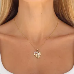 hjärta namnhalsband i 9 karat guld - My Letter