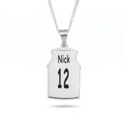 basketboll Namnhalsband med hänge i silver - My Letter