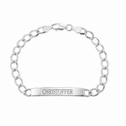 armband med namn i silver och silver med 1 facettslipade zirkoner - My Letter