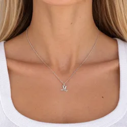 initial Namnhalsband med hänge i silver - My Letter