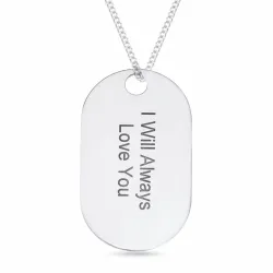 Dogtag Namnhalsband med hänge i silver