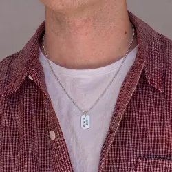 pojke dogtag Namnhalsband med hänge i silver - My Letter