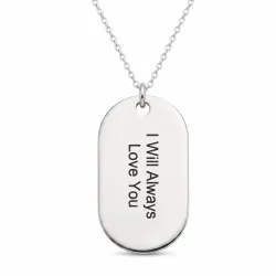 dogtag Namnhalsband med hänge i silver - My Letter
