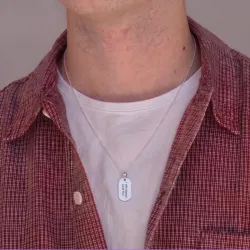dogtag Namnhalsband med hänge i silver - My Letter