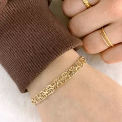 armband i 14 karat guld 18,5 cm x 6,5 mm