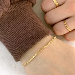 kungalänk armband i 14 karat guld 18,5 cm x 1,8 mm