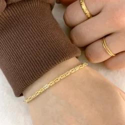 kungalänk armband i 14 karat guld 18,5 cm x 2,3 mm