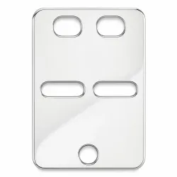 fyrkantigt ID bricka i silver
