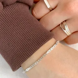 kungalänk armband i silver 18,5 cm x 2,4 mm