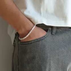 Kungalänk armband i silver 18,5 cm x 4,0 mm