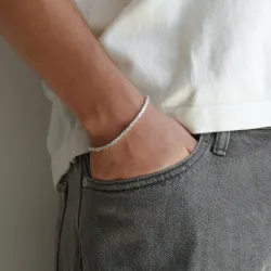 Kungalänk armband i silver 23 cm x 2,8 mm
