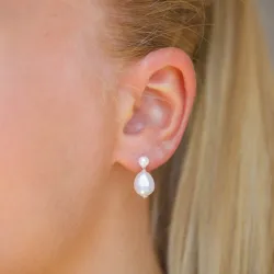 8 - 9 mm pärla örhängen i silver