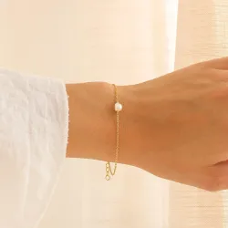 pärla armband i förgyllt silver