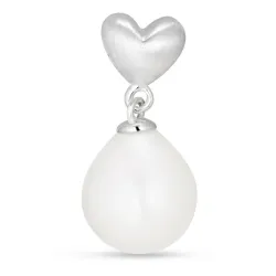 hjärta pärla hängen i silver