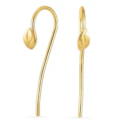 blad öronkrokar i förgyllt silver