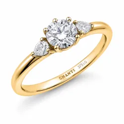 lab grown diamant ring i 9 karat guld 0,50 ct 0,20 ct