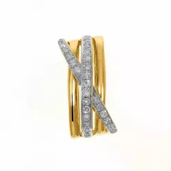 Abstrakt diamant hängen i 14  carat guld 0,18 ct