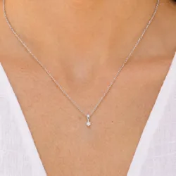 0,10 ct lab grown diamant solitärberlock i silver