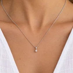 0,10 ct lab grown diamant solitärberlock i silver